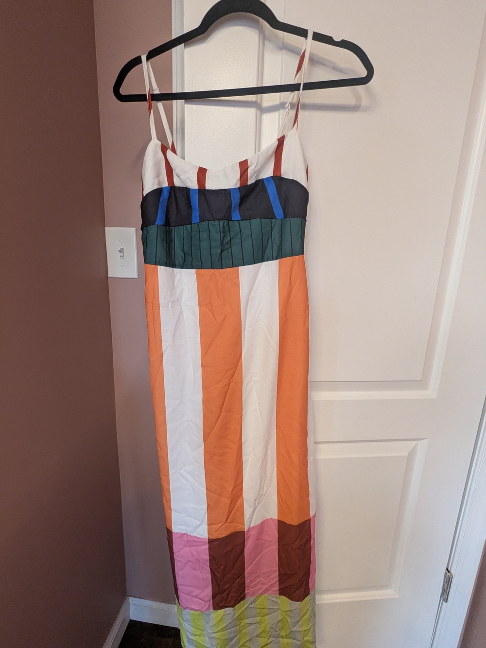 Striped Multi-Color Maxi Dress with Spaghetti Straps